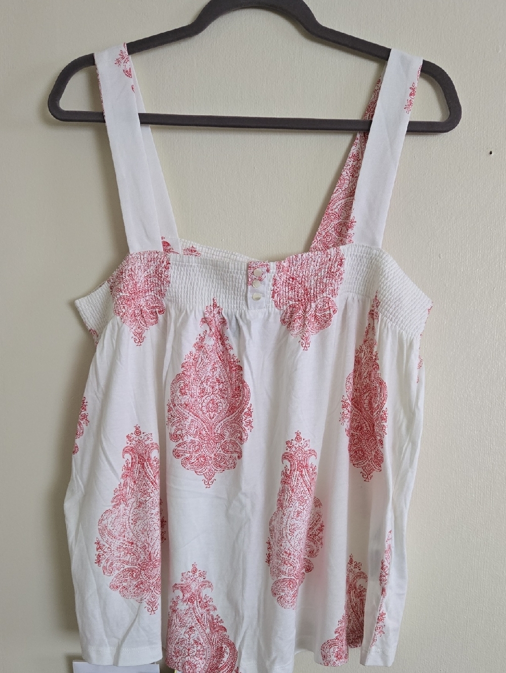 Tommy Hilfiger Red And White Sherred Elastic Top